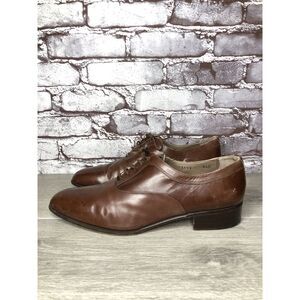 Ennesi Gold VTG Brown Leather Derby Lace Up Dress Shoes Men Sz 9.5D US/43EU